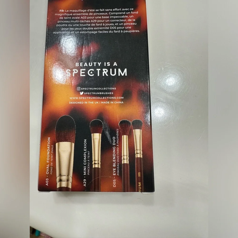 🌺 2/$20 NEW Spectrum Collections Pantherine 2 Piece Eye & Face Makeup Brush Set